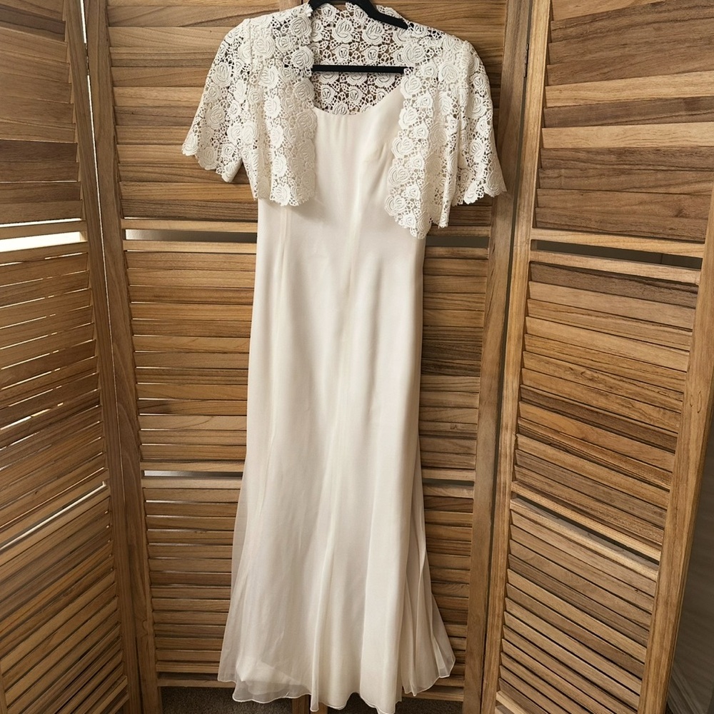 Watters and Watters Silk Dress and Crochet Blouse size 2
